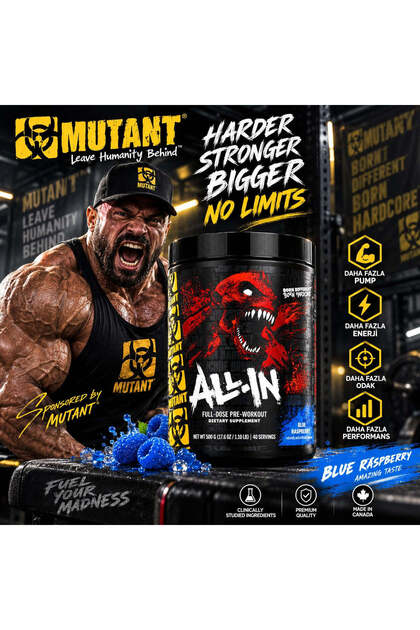 All-In Full-Dose PreWorkout 500 gram - Blue Raspberry