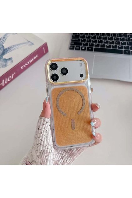 Apple iPhone 17 Compatible Gold Shimmer Glitter M-Safe Case