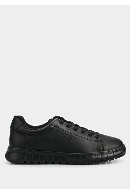 Black Leather Men's Sneakers