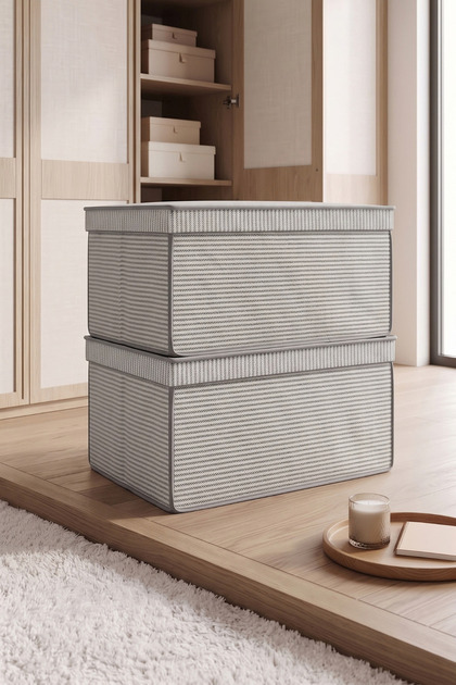 2'li Set Mega Çok Amaçlı Saklama Kutusu Kıyafet ve Oyuncak Düzenleyici Hurç 40x60x30 cm