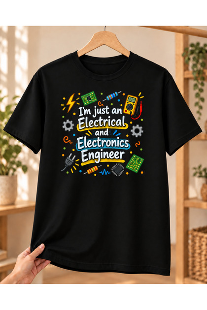 Tricou negru imprimat pentru ingineri în electricitate și electronică - Cadou pentru ingineri în electricitate și electronică, unisex