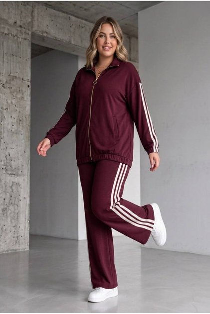 Sporty Line Large Size Tracksuit Set