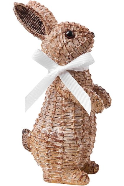 Rattan Effect Resin Rabbit Garden Statue Decor Wicker Bunny Easter Table Bunny Decorations Rabbit Fi