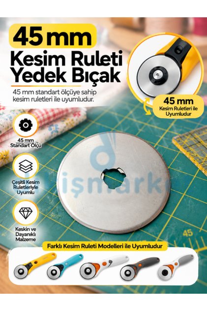 Deri Kağıt Kumaş Rulet Kesici Yedek Bıçağı 45mm