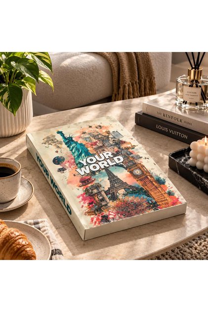 Decorative Book Boxed Candle Holder Stand, Book with Hollow Storage Box, Modern Home and Office Decoration Object