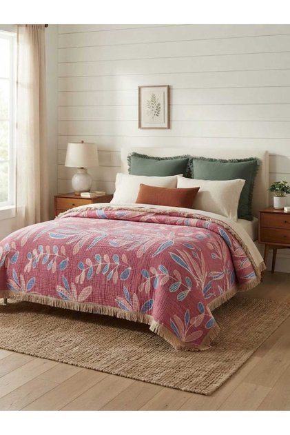 7 Layer Padded Bedspread, Double-Sided Muslin 7 Layer Bedspread, 7 Layer Padded Pique - Quilt - Bedspread 240X260Cm