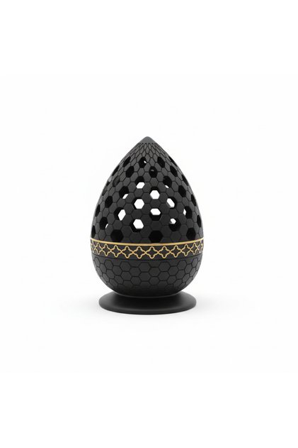 Chalk Incense Burner - 12cm - Black / Brown / Silver