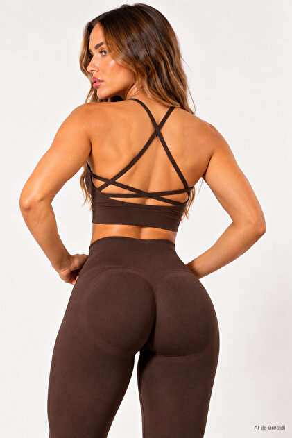 LineContour Büzgülü Yüksek Bel Dikişsiz Seamless Push Up Spor Kadın Tayt - Kalça Şekillendirici Kontur Detaylı (TAKIM DEĞİLDİR)