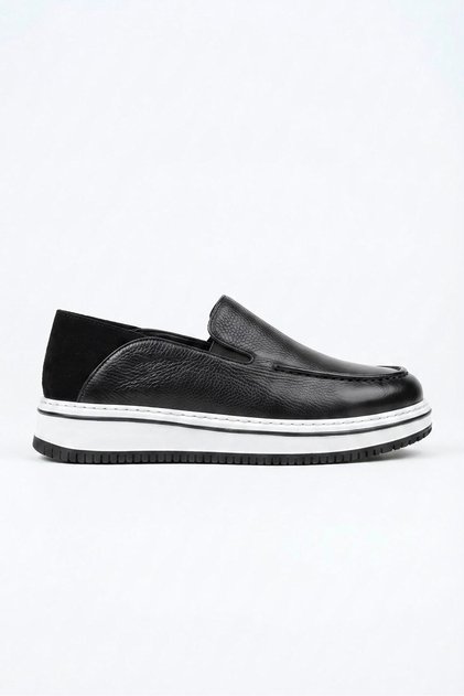 Piero black men's leather shoes