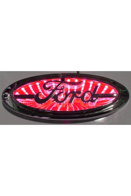 Ford 3D Illuminated Logo Emblem Red 15.5/5.6 cm Led Logo Emblem Ford Illuminated Vehicle Logo