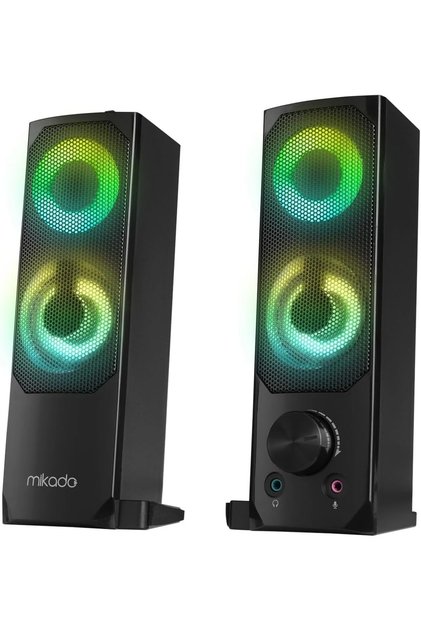 MD-S102 2.0 3Wx2CH RGB Ledli Siyah USB Soundbar Hoparlör