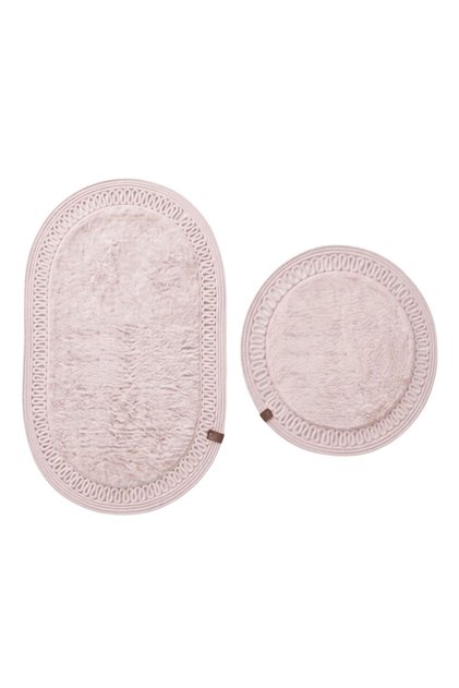 Eclipse Series Plush Textured Jute Framed 2-Piece Floor Mat Set - Non-Slip Base