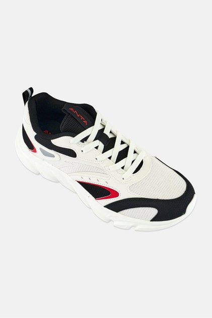 Men Lace Up Running Shoes, Off White