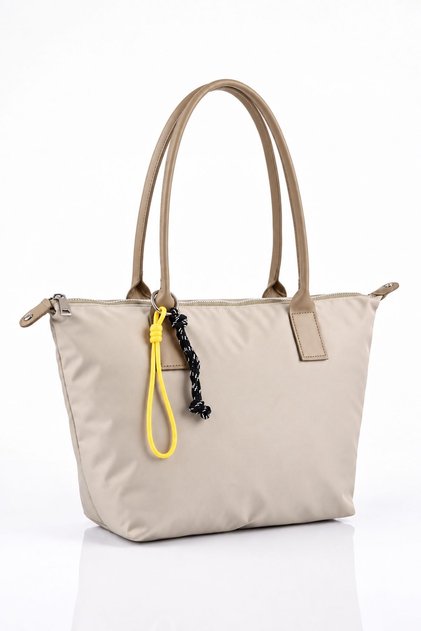 Vx-027 Women's Large Volume Shopper Bag Waterproof Parachute Fabric Lined & Durable Cream