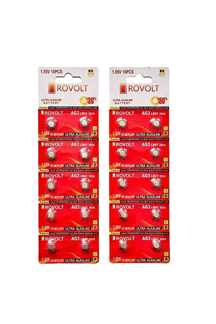 Set de 20 de baterii ultra alcaline Ag3, LR41, LR736