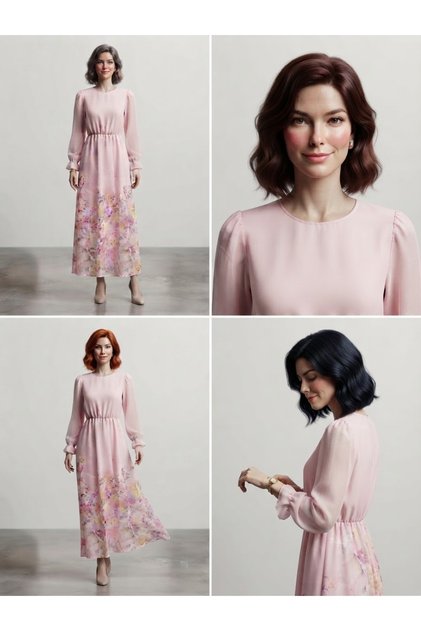 Floral Pattern Lined Dress