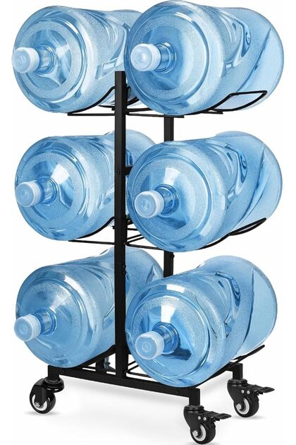 5 Gallon Water Jug Holder with 4 Wheels, حامل جالون ماء, Movable Heavy Duty Foldable Water Jug Stand