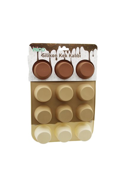 12-Piece Mini Silicone Muffin Cake Mold Flat Round Cupcake Baking Mold