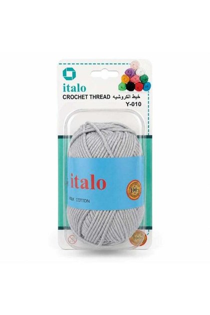 Italo Milk Cotton Ash Grey Crochet Thread- Ash Grey