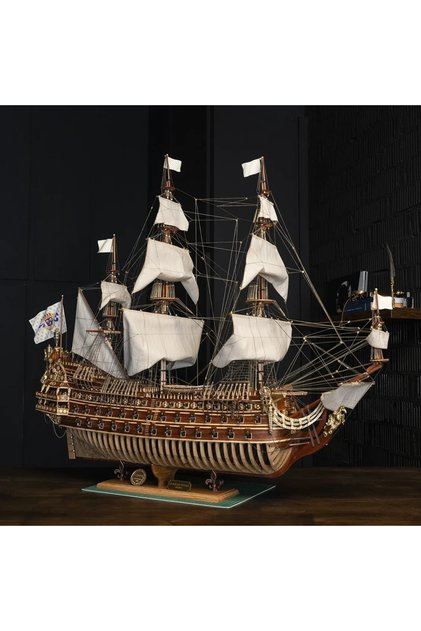 PR002, 1/70 112 cm. Soleil Royal fransız savaş gemisi ahşap maketi