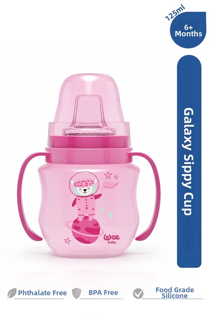 Galaxy Drinking Cup with Handle Baby Water Bottle 125 ml 6+ Months Pink