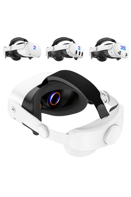 عصابة رأس بيضاء متوافقة مع Oculus Quest 2/Quest 3/3S، ملحقات الواقع الافتراضي، Eli قابلة للاستبدال وقابلة للتعديل