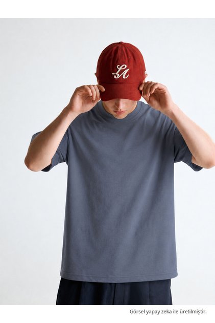 Men's Daily Premium Comfort Cotton Loose Fit Smoked T-Shirt