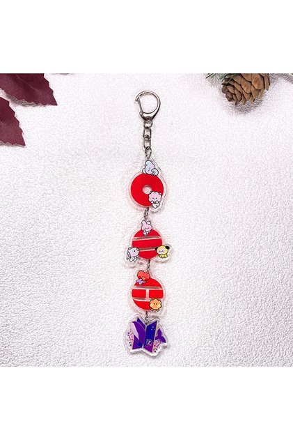 8cm 4 1/7Pcs Korean K-Pop Fan Boy Band Bangtan Boys Keychain Accessories Acrylic Charms Pendant For