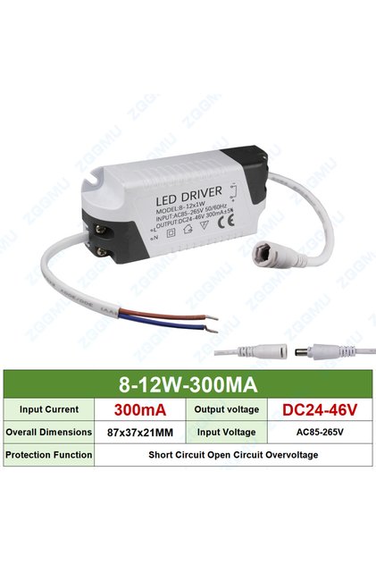 1PCS DC head 8-12W 300MA LED Driver 8-12W 12-18W 18-24W 25-36W 50W Constant Current 300MA 600MA 900M