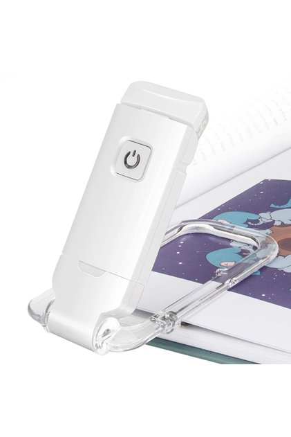 white Book Light LED USB Rechargeable Reading Light Eye Protection Night Light Portable Clip Desk Li