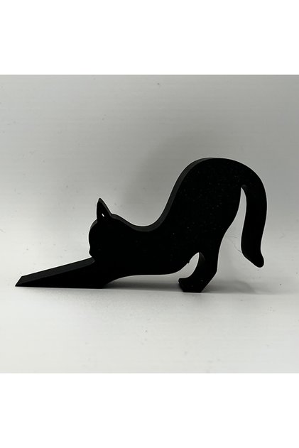black Cute Black Cat Door Stop - Durable Plastic Matte Surface Anti-collision Door Stop with Cute Ca