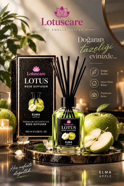 Elma bambu çubuklu oda kokusu 100ML