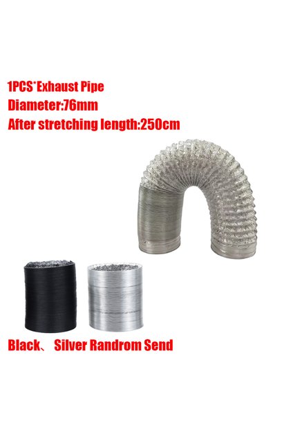 LBG2-76mm-250cm 50/60/76/80/90mm Encrypted Aluminum Foil Ventilation Pipe Scalable Smoke Tube Parkin