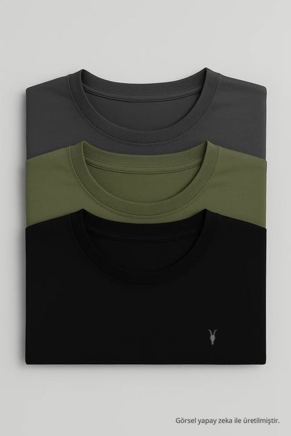 Men's Relaxed Fit Crew Neck 3 Pack T-Shirt