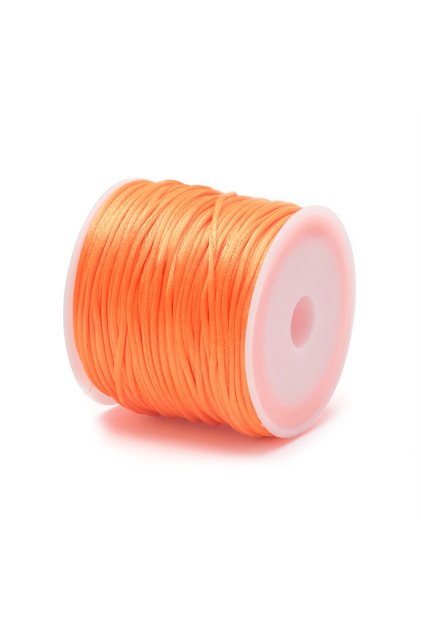 1.5mm 22Meters Orange 1.5mm Crafts Satin Rattail Cord String from Nylon for Chinese Knot, Macramé, T
