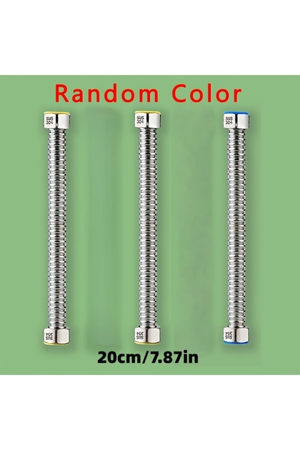 bowenguan3 3Pcs 20cm 304 Stainless Steel Flexible Water Inlet Hoses G1/2, for Toilet & Water Heater