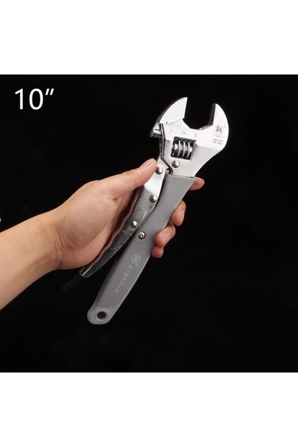 10 inch Industrial Grade Power Adjustable Wrench 30-33mm Opening Universal Spanner Carbon Steel Mech
