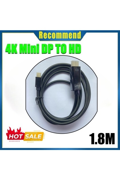 1.8m Black 4K Mini DisplayPort To HDMI-compatible 1.8M DP to HDTV Cable Converter DP To HDMI-compati