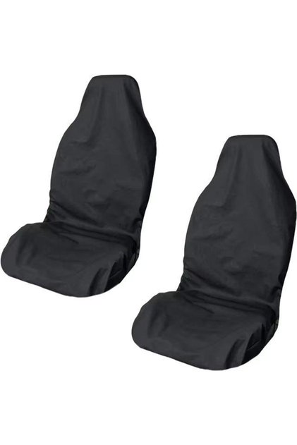2 PCS Black 2PCS Heavy Duty Car Front Seat Protector Cover Universal Waterproof Breathable Auto Seat