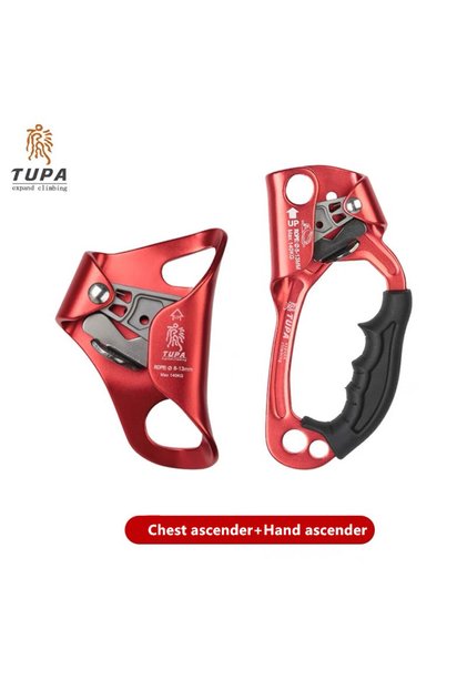 Red ascender set A Climbing Chest Ascender Outdoor Rock SRT Professional Device Mountaineer Chest As