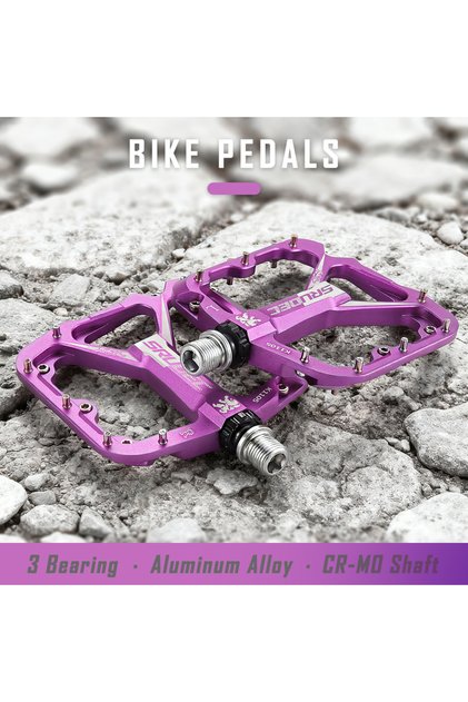 Purple KRSEC 3 Bearing Bicycle Pedals CNC Ultralight BMX MTB Road Bike Pedals Non-slip Aluminum Allo