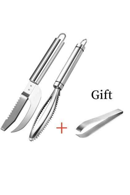 3pcs set Kitchen Accessories Stainles Fish Scales Scraping Graters Fast Remove Fish Cleaning Peeler