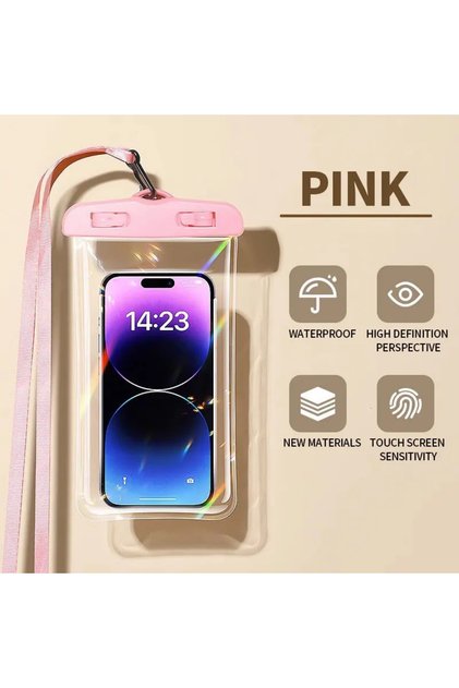pink Waterproof Phone Pouch Drift Diving Swimming Bag Underwater Dry Bag Case Cover For Phone Water