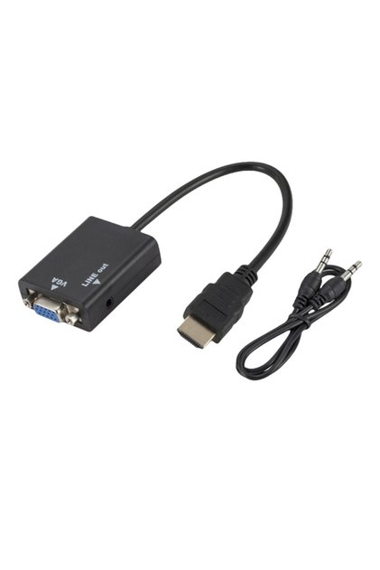 HDMI to VGA Adapter HDMI-compatible to VGA With Audio Cable Converter HD1080P for PC Laptop to HDTV