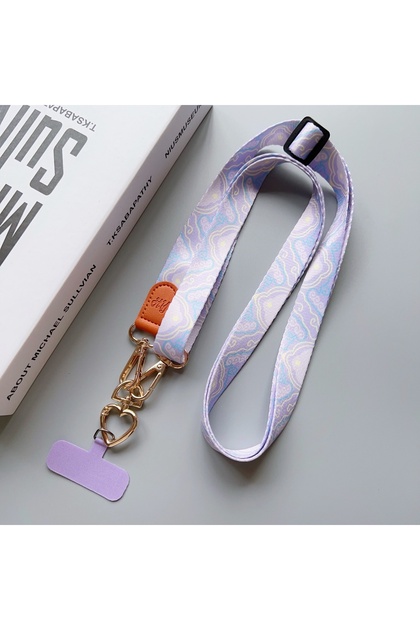 B Fashion Personalized Trend Adjustable Wide Rope Mobile Phone Universal Lanyard Diagonal Span Long