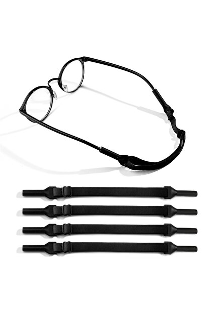 4Pcs Black 2Pcs/4pcs Glasses Chain Adjustable Size Elastic Rope Glasses Strap Sport Non Slip And Ant
