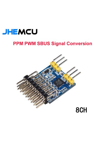محول JHEMCU SPP-SBUS ثماني القنوات 15 أمبير 3.3-20 فولت لتحويل إشارات PPM PWM SBUS لـ FLYSKY IA6B FRSKY X