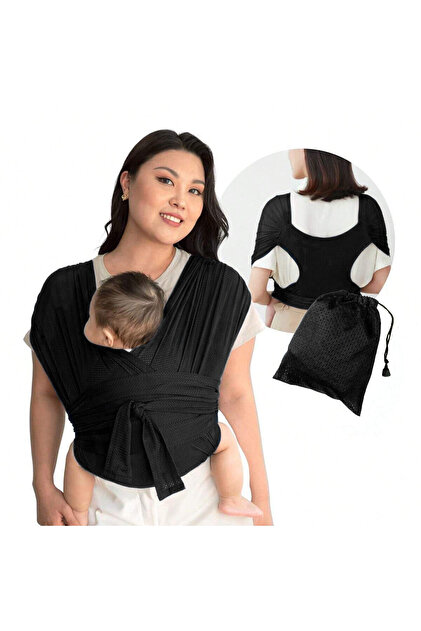 OneSize black Minimalist X-Shaped Baby Sling Multifunctional Back Towel Easy Carry Wrap Slings Simpl