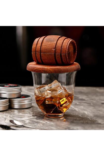 Wooden Whiskey Cocktail Smoker Whiskey Smoker Spirits Infuser Bar Tool for Men Dad Husband Father Bo