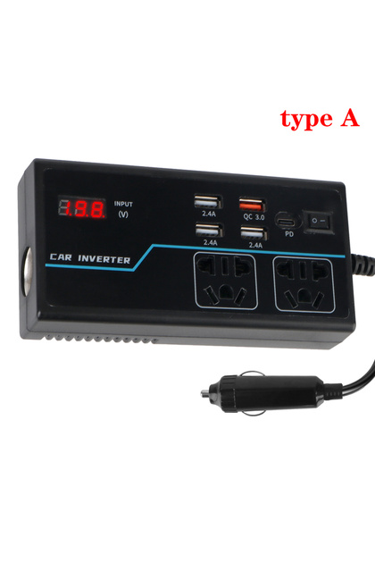G9 G9 Voltmeter Inverter Car Power Converter 200W Cigar Lighter Adapter Splitter 8 Output Ports Sock